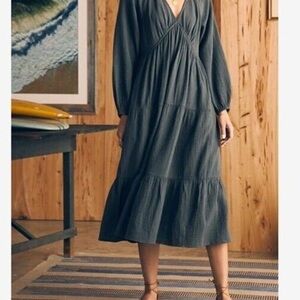 Faherty Black Midi Dress